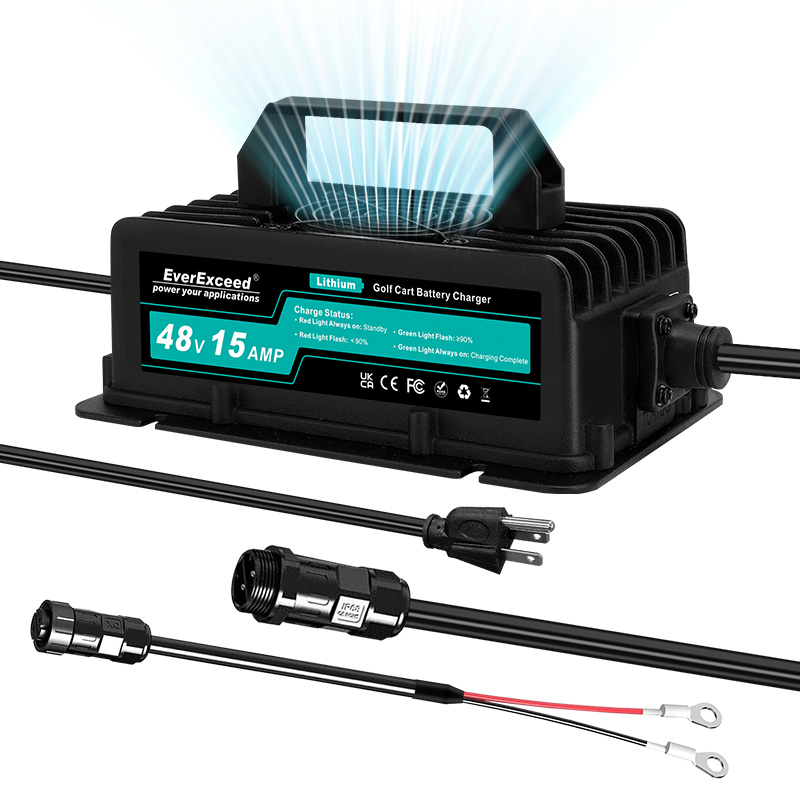 Bộ sạc pin LifePO4 48V 15A cho xe golf - EverExceed